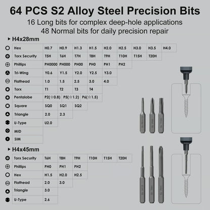 68-in-1 Miniature Precision Rechargeable Electric Screwdriver Set